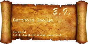 Berthold Ibolya névjegykártya