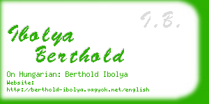 ibolya berthold business card